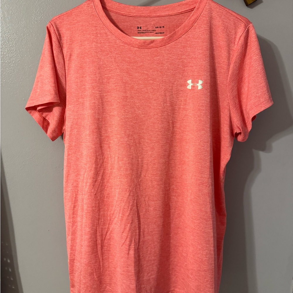 Under Armour Coral Heather Short-Sleeve HeatGear Tee
